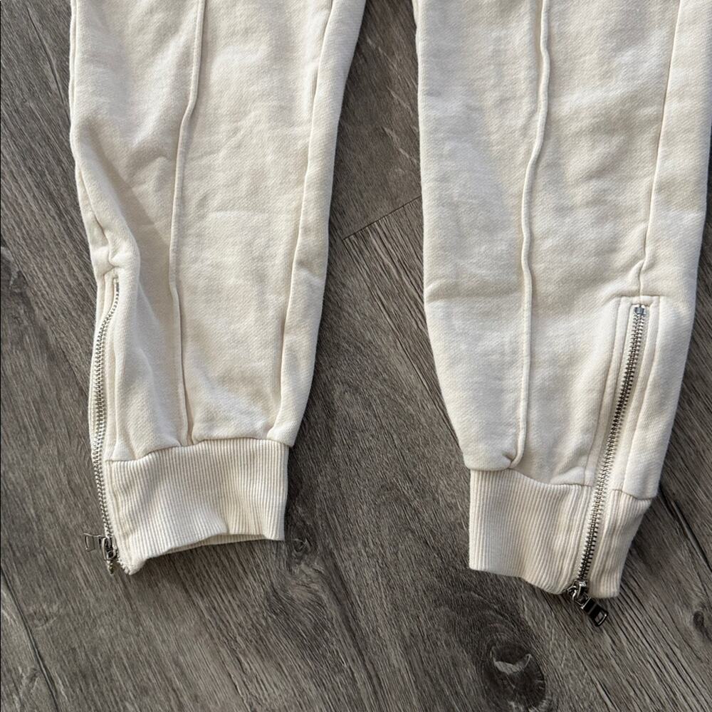 DKNY Sport Cream Pull On French Terry Joggers with Ankle Zippers Size Small - Picture 4 of 8